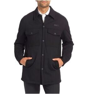 $3,500 NWT KNT by Kiton Black Logo Front Snap Closure Shirt Jacket L(52)